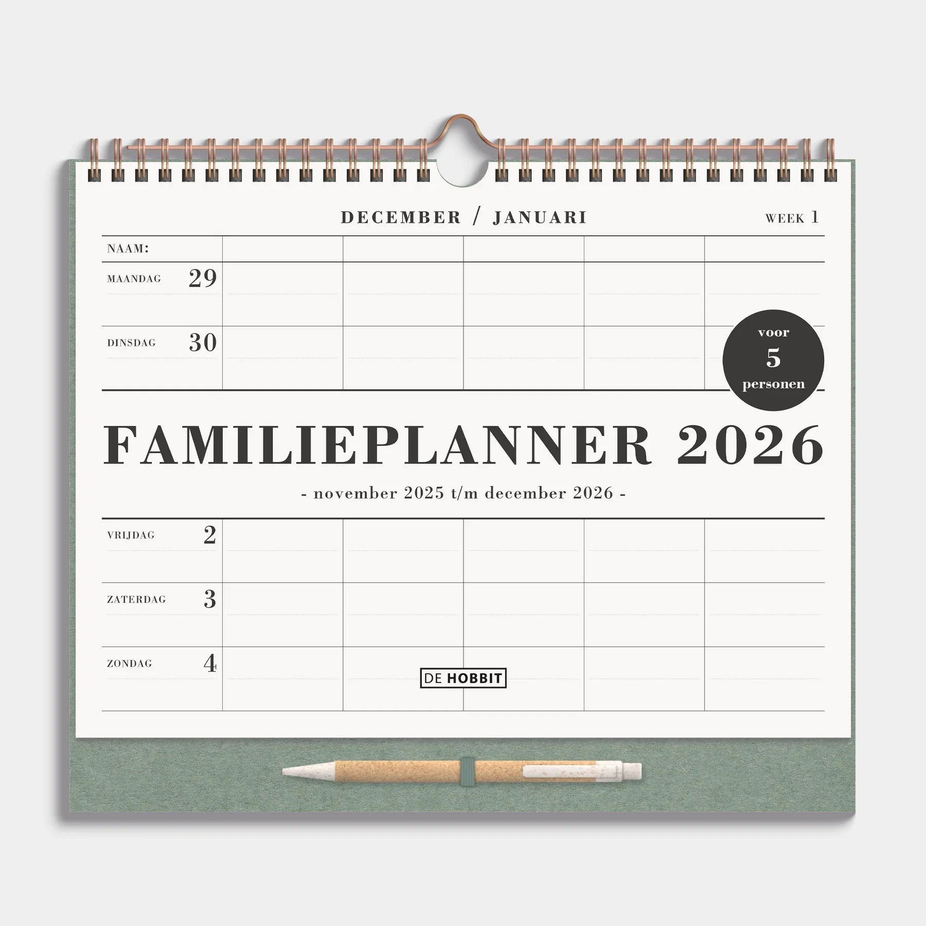 Hobbit Familieplanner 2026 Spiraal D7