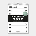 Kalender 2027 A4 Spiraalkalender D1