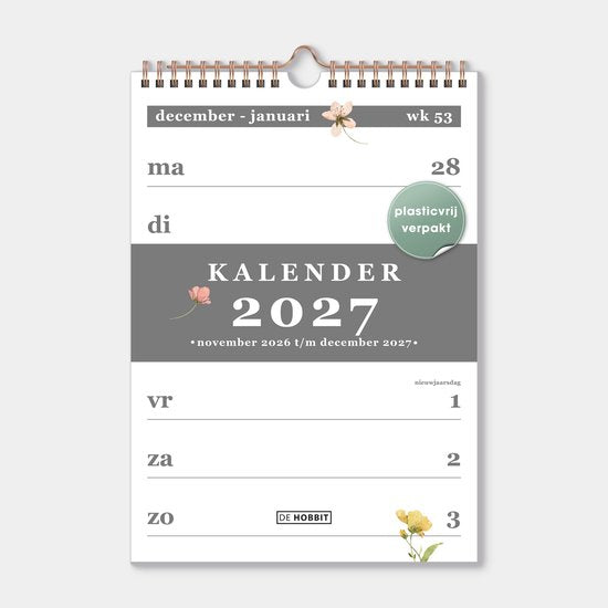Kalender 2027 A4 Spiraalkalender D3