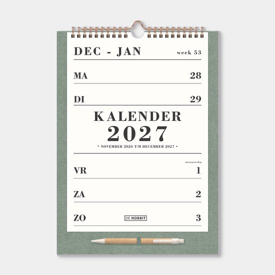 Kalender A4 2027 Hobbit Spiraalkalender D5