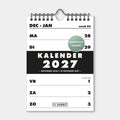 Kalender 2027 Spiraalkalender A5 D1