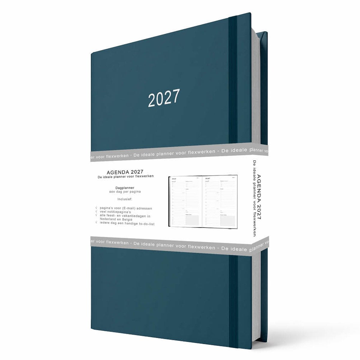 agenda 2026-2027 Flex 16 maand A5 blauw dag per pagina
