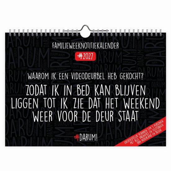 Familie Week Notitie Kalender 2027 Darum