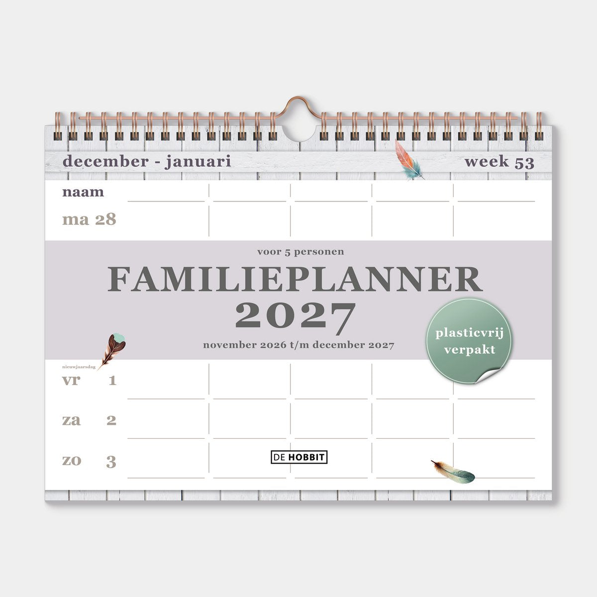 Kalender 2027 Familieplanner Spiraal D3
