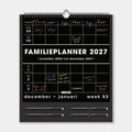 Kalender 2027 Familieplanner A3 Markers D3