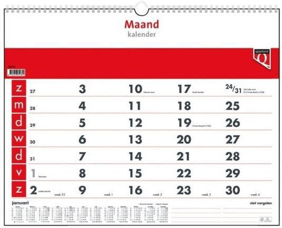 Kalender 2027 Maandkalender Quantore