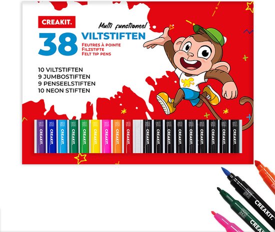 Viltstiften crea-kit 4 ass. 38 stuks