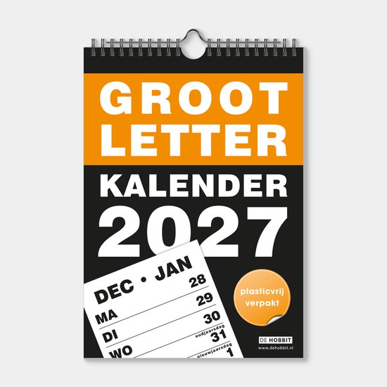 Kalender 2027 Hobbit A4 Grootletterkalender D2