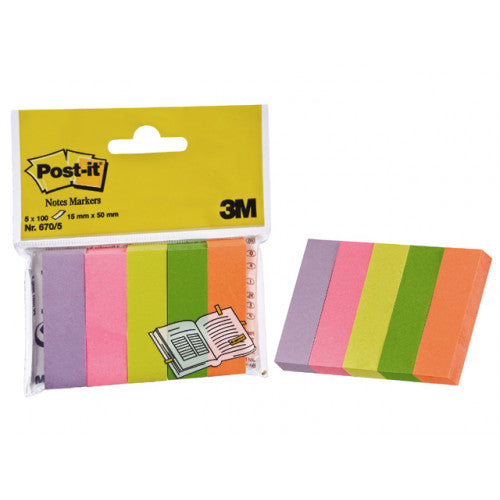 Indextabs 3M Post-it 670/5 papier ultra 5 kleuren