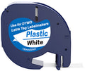 Labeltape Dymo 91201 Letratag 12mmx4m Plastic zwart op wit