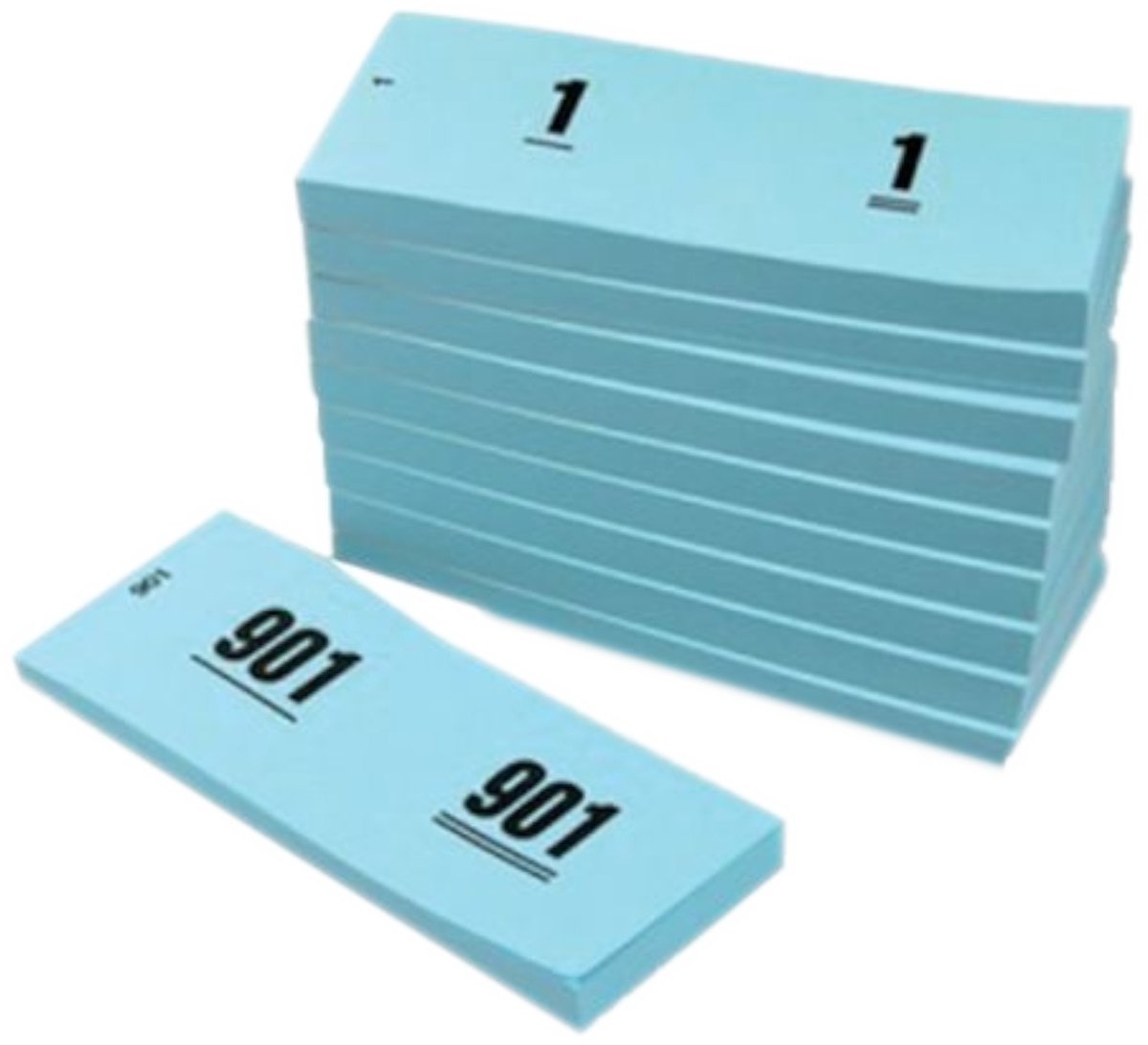 Nummerblokken 1 - 1000 - Set van 10 - 6 kleur opties