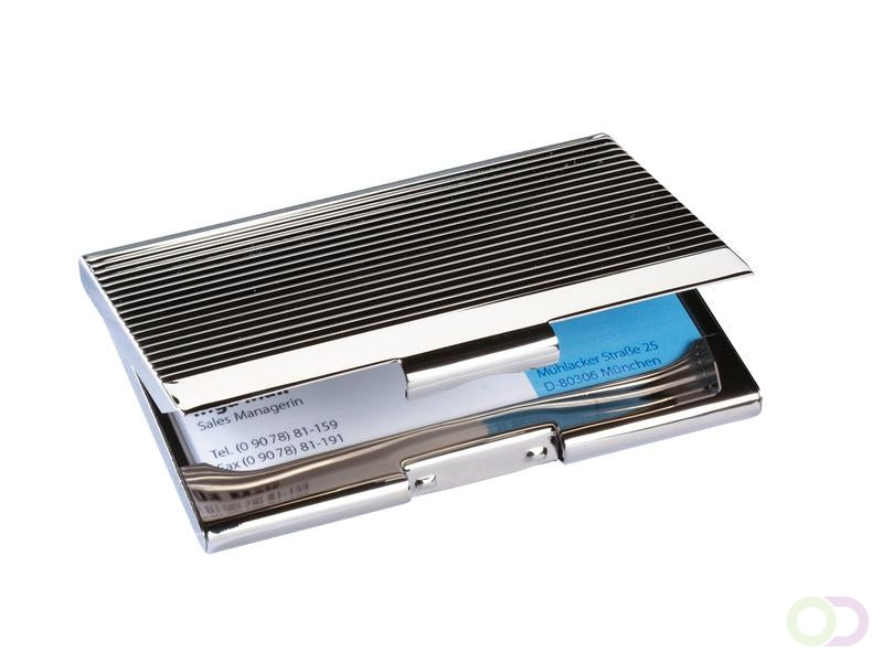 Visitekaartmap Sigel 90x55mm 20kaarten Chroom