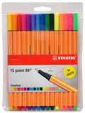 Fineliner Stabilo Point 88 15 stuks assorti inclusief 5x neon