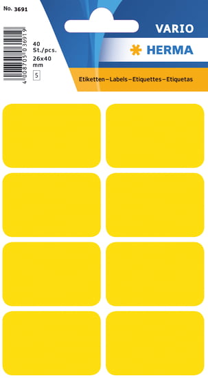 Etiket Herma 26x40mm 40st - 3 kleur opties