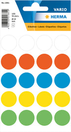 Etiket Herma 1884 Rond 19mm 100st - 5 kleur opties