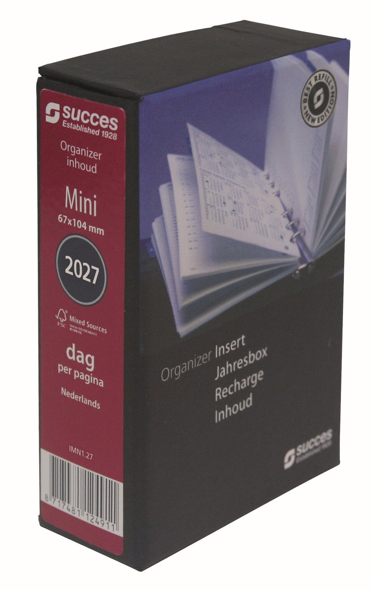Succes Agenda vulling 2027 Mini 1 dag per pagina