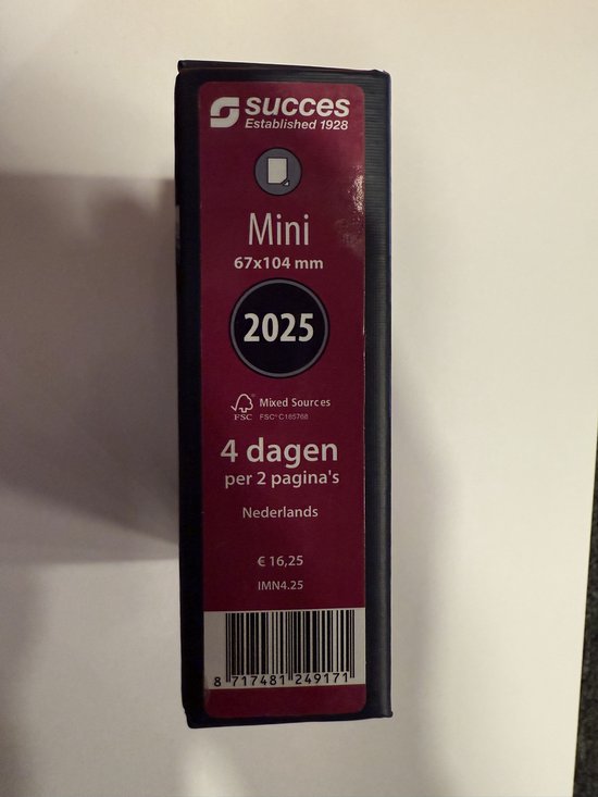 Succes Agenda vulling 2027 Mini 4 dagen per 2 pagina's