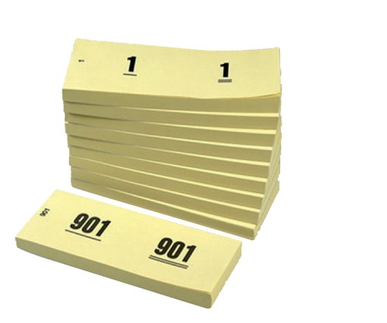 Nummerblokken 1 - 1000 - Set van 10 - 6 kleur opties